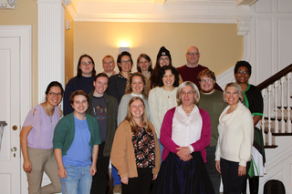 students with Sophie Grace Chappell in the Berkeley Center