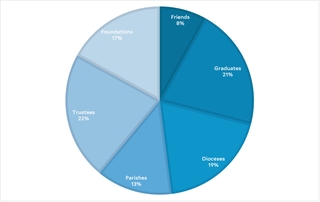 Pie chart showing annual fund donors